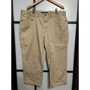 Womens  Lauren Ralph Lauren Jeans Co‎ Khaki Classic Mid calf Capri Size 14